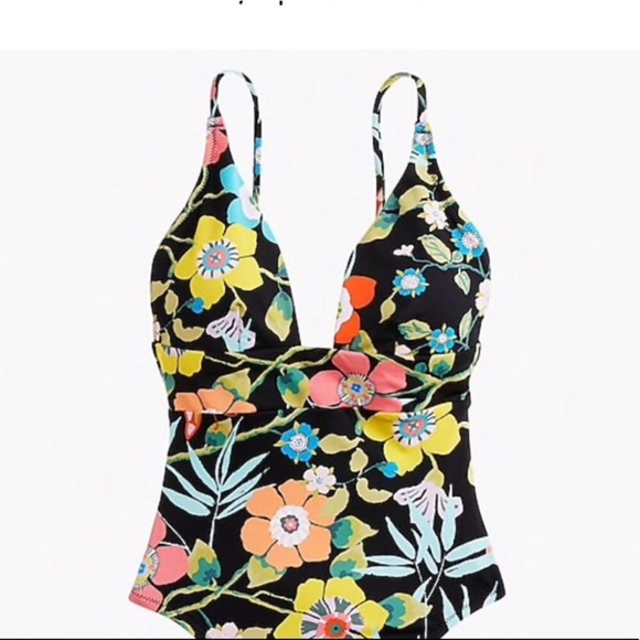 J. Crew One-Piece Plunge Swimsuit - Liberty Pavilion Floral - Picture 3 of 8